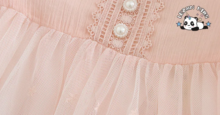 LEZONKIDS - Customized Long Sleeve Casual Cute Pink Baby Girl Tulle Winter Kids Dresses for Girls